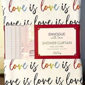ENVOGUE 𝐿𝑜𝑣𝑒 𝑖𝑠 𝐿𝑜𝑣𝑒 𝐶ℎ𝑒𝑒𝑟𝑓𝑢𝑙 SHOWER CURTAIN NWT